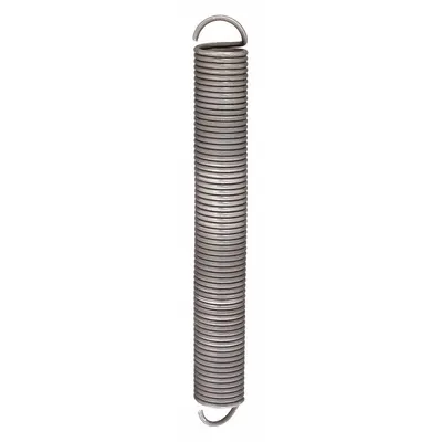 RAYMOND Extension Spring: Carbon Steel, 7 13/64 in Free Lg, 0.207 in Wire Dia, 1.25 in O.D. - Machine Hook Extension Springs