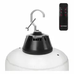 Corded LED balloon light fixture delivering up to 19,500 lm. Rated IP44 for wet locations. Includes 15 ft power cord. Suitable for temporary lighting in construction sites, outdoor events, and industrial work areas.