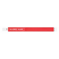 ID Wristband: Allergy Alert, 10 in Overall Lg, 3/4 in Overall Wd, Tyvek®, Red, 500 PK (MPN ALR-TP-03)