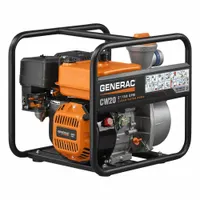 GENERAC Engine Driven Pump: 2 in MNPT, 2 in MNPT, 0 in Max. Dia. Solids, 108 ft Max. Head, Semi-Open (MPN CW20)