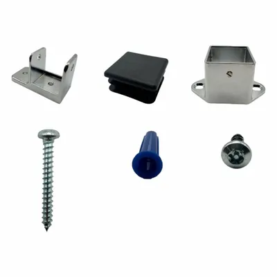 HADRIAN Square Post Kit: Chrome Zamac - Brackets, Alcove Clips & Channels for Bathroom Partitions