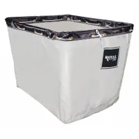 This replacement canvas liner is designed for permanent liner basket trucks with a wire base. It measures 36 x 24 x 25 inches and provides 12.5 cubic feet of capacity. The white canvas construction is abrasion-resistant, and a nylon rope is included for secure attachment. Suitable for transporting bulk items, parts, or waste in industrial and commercial environments