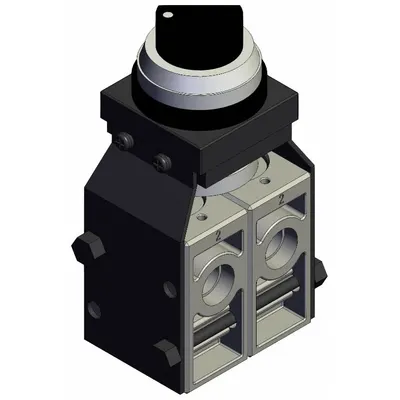 SMC Shuttle Valve: VM200 Series, 3 Position Twist Actuator, 5 Ports, 1/4 in - VM Series Manual Air Control Valves