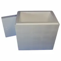 White cardboard outer box with a 2.5 in thick Styrofoam insert for thermal protection during transit. Used for temperature-sensitive shipments requiring stable conditions