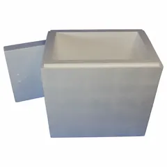 White cardboard outer box with a 2.5 in thick Styrofoam insert for thermal protection during transit. Used for temperature-sensitive shipments requiring stable conditions.