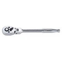 WESTWARD Hand Ratchet: Pear, Reversible, 7 1/4 in Overall Lg, Chrome, 5° Min Arc Swing
