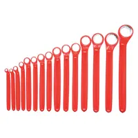 WIHA Box End Wrench Set: Alloy Steel, Chrome, 16 Tools, 1/4 in to 1 1/4 in Range of Head Sizes (MPN 21094)