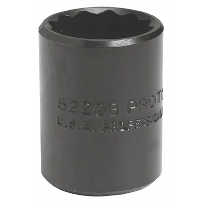PROTO Socket: SAE, 3/8 in Drive Size, 7/16 in Socket Size, 12-Point, Std, Black Oxide - 3/8" Drive Hand Sockets