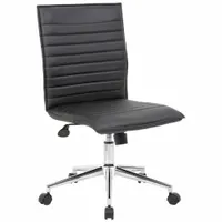 BOSS Office Chair: Black, Vinyl Material, 19 1/2 in Back Ht, 20 in Seat Wd, 18 in Seat Dp (MPN B9534C-BK)