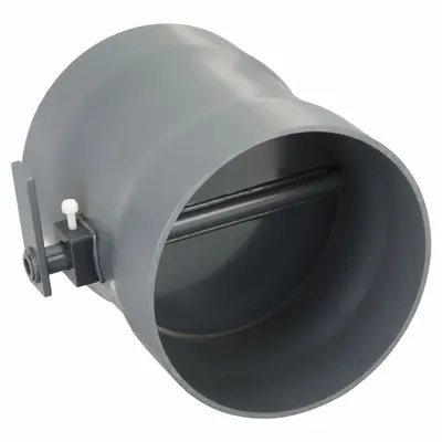 PLASTIC SUPPLY Butterfly Damper: PVC, For 12 in Duct Dia, 14 1/2 in Overall Lg, 12 in Inlet Dia - Butterfly Dampers