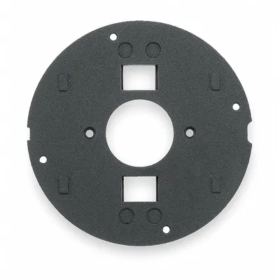HUBBELL WIRING DEVICE-KELLEMS Floor Subplate: Round, Black, Cast Aluminum - Aluminum Electrical Floor Box Covers