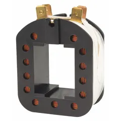 Replacement brake coil for Lodestar series electric chain hoists. Compatible with load capacities of 250 lb, 500 lb, 1,000 lb, and 2,000 lb. Used to control braking during lifting and lowering operations.