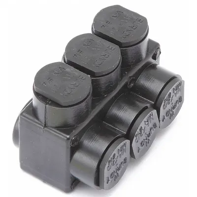 BURNDY Multitap Connector: 3 Port, Single-Sided Entry, 14 AWG – 2/0 AWG Wire Size - Dry-Location Single-Sided Entry Multitap Connectors