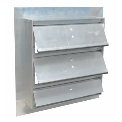 CANARM Motorized Damper: For 14 in Nominal Duct Dia, Single Panel, 14 in H, 14 in W - Motorized Wall-Mount Backdraft Dampers