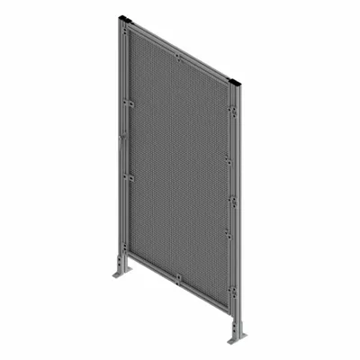 FAZTEK T-Slot Framing System Door: Stand-Alone, Gray, Left Swing, 72 in H x 39 in W x 5 1/2 in D - Wire Mesh Standalone Door Kits