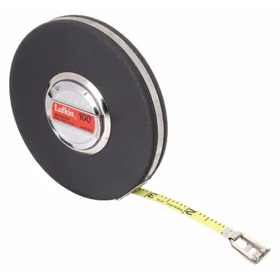 CRESCENT LUFKIN Long Tape Measure: Manual, HW226, SAE, 100 ft, 1/8 in, Plastic, Inch, Steel - Closed-Reel Long Tape Measures