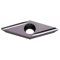 Diamond indexable turning insert for precision machining of non-ferrous materials. Used in turning and boring operations on aluminum alloys, copper, and plastics. Suitable for high-speed finishing applications requiring tight tolerances and fine surface finishes