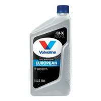VALVOLINE European Vehicle 0W-30 synthetic motor oil is formulated for gasoline engines in passenger cars. This non-biodegradable oil is supplied in a 1 qt bottle and is not Dexos rated. Suitable for use in European vehicle applications requiring a 0W-30 SAE grade