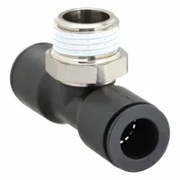 This nylon tube fitting from LEGRIS has a 1/2" thread size A and an overall length of 2 17/32 in. It is used to connect tubing in pneumatic or fluid systems, providing a branch connection for air or liquid distribution