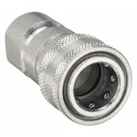 Steel ISO B Series hydraulic quick-connect coupling body with 3/4"-16 thread size and nitrile seal. Rated for 23 lpm maximum flow rate. Used for quick connection and disconnection of hydraulic lines in fluid power systems without tools