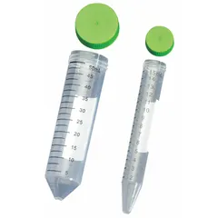 Polypropylene Centrifuge Tube, 15 mL, Conical Bottom, Natural, Green HDPE Closure, Graduated
