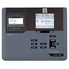 Benchtop multiparameter meter configured for ORP and temperature measurement. Electrodes and reagents are sold separately, allowing customization for specific ion-selective electrode or pH testing needs. Includes manual. Suitable for laboratory or industrial water analysis.