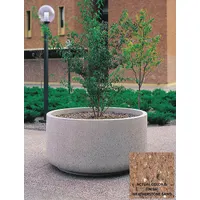 Planter Bollard: Circle, Beige, 24 in Overall Ht, Round Shape, Beige (MPN TF4035W22)