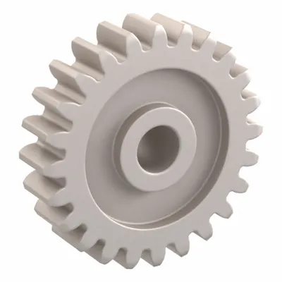 KHK GEARS Spur Gear: Module m 1, 24 Teeth, 5 mm Bore Dia, Duracon, 20° Pressure Angle - Metric Spur Gears with Standard Hub