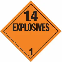 STRANCO INC DOT Container Placard: 1.4 Explosives, 10 3/4 in x 10 3/4 in, 10 3/4 in Label Ht, 10 PK (MPN DOTP-0100-V10)