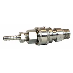 This stainless steel replacement disconnect is designed for use with HPLC waste containers. It serves as a direct replacement for the disconnect fitting, ensuring a secure connection between the waste line and the container. Compatible with manufacturer part number 12011.