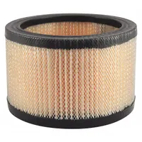 Engine air filter with round-oval shape and axial seal. Overall height 3 7/8 inches. Compatible with Pettibone-Mulliken vehicles. Used in industrial engines for material handling and construction equipment