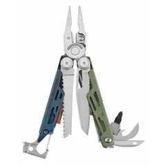 This multi-tool features 19 tools and 19 functions, including fold-out pliers, a 1/4” Hex Bit Drive, a 3/16" Box Wrench, and a hammer. With a closed length of 4 1/2 inches and a fold-open mechanism, it is suited for repairs, camping, and emergency tasks.