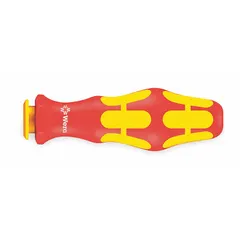Insulated multi-bit screwdriver handle with quick-change mechanism. Supplied as handle only, no tips included. Designed for use with compatible bit tips for fastening tasks requiring electrical insulation.