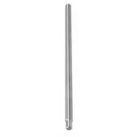 This stainless steel overhead stirrer shaft is designed for use with overhead stirrers in laboratory mixing applications. It has a 3/8 in diameter and 18 in length, suitable for agitating liquids in chemical, pharmaceutical, and research settings