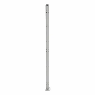 FOLDING GUARD Universal Post: 8 ft H, White - Folding Guard Quick-Assemble Adaptable Welded-Wire Partition Components