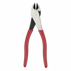 Straight, oval pliers with 7/8 in jaw length and 1 1/4 in jaw width. Overall size range 6 to 8 in. Manually operated. Used for cutting wire and small fasteners in general electrical, construction, and maintenance tasks.