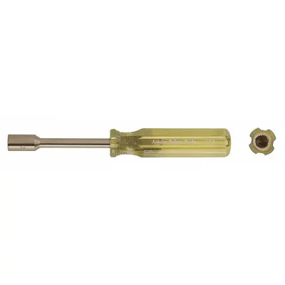 AMPCO Solid Round Shank Nut Driver: Straight, SAE, Without Magnetized Tip, Std - Non-Sparking Nut Drivers