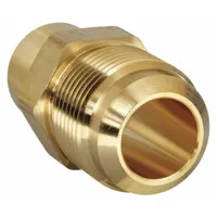 Brass 45-degree flare tube elbow fitting with 3/4 in OD on both ends, designed for flared connections per SAE J512. Used to redirect fluid lines in hydraulic, pneumatic, lubrication, coolant, and instrumentation systems