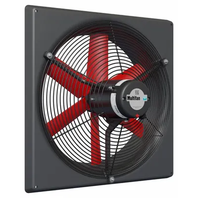 MULTIFAN Exhaust Fan: Direct Drive, 18 in Blade, 1/4 hp, 3,740 cfm, 120V AC, 1 ph - Corrosion-Resistant Direct-Drive Panel Exhaust Fans