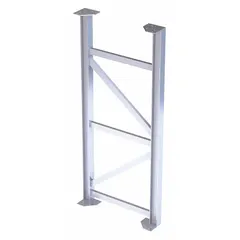 Aluminum platform support leg with gray finish, 30 in overall width, and 500 lb load capacity. Provides stable support for industrial platforms and walkways in material handling, maintenance, and assembly-line applications.