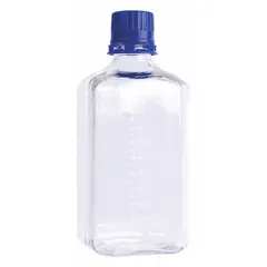 PETG Media Bottle, 1000 mL, Sterile, Tamper Evident Closure, Graduated, Colorless