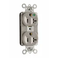 PASS & SEYMOUR PlugTail® 20A 125V Heavy Duty Hospital-Grade Compact Duplex Receptacle: Duplex (MPN PT8300HGRY)