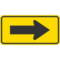 Traffic Sign: 12 in x 24 in Nominal Sign Size, Aluminum, 0.08 in, W1-6 MUTCD (MPN T1-6279-HI_24x12)