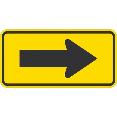 LYLE Traffic Sign: 12 in x 24 in Nominal Sign Size, Aluminum, 0.08 in - One-Direction Large Arrow Signs