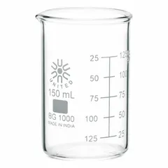 Low Form Glass Beaker, 150 mL, Type I Borosilicate Glass, BG1000-150