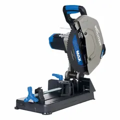 This chop saw is powered by a 120V AC, 15 A motor and delivers a maximum blade speed of 1,100 RPM. It accommodates a 14 in blade diameter for cutting metal, pipe, and structural steel in fabrication, construction, and maintenance applications.