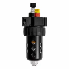The Parker 16L32BE is a Series 16L Micro Mist Lubricator with a zinc body. It has 1/2 in NPT ports, a flow capacity of 90 scfm, a maximum operating pressure of 250 psig, and a maximum operating temperature of 175°F. This lubricator injects a fine oil mist into compressed air systems to lubricate pneumatic tools, cylinders, and valves in manufacturing, assembly, and automation applications.