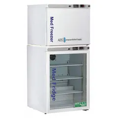 This pharmacy refrigerator-freezer provides 5.2 cu ft of refrigerator capacity with two swing solid doors hinged on the right. Designed for temperature-sensitive storage, it is suitable for clinical and laboratory environments requiring organized cold storage for medications, vaccines, and biological samples.