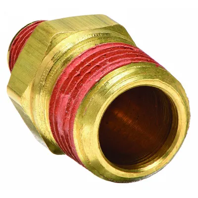 PARKER Metal Pipe Straight: Hex Nipple, 1/2 in x 3/8 in - Threaded High-Pressure Pipe Fittings with Sealant