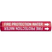 Pipe Marker: Fire Protection Water, Red, White, Fits 4 to 6 in Pipe O.D., 1 Pipe Markers (MPN 4060-D)